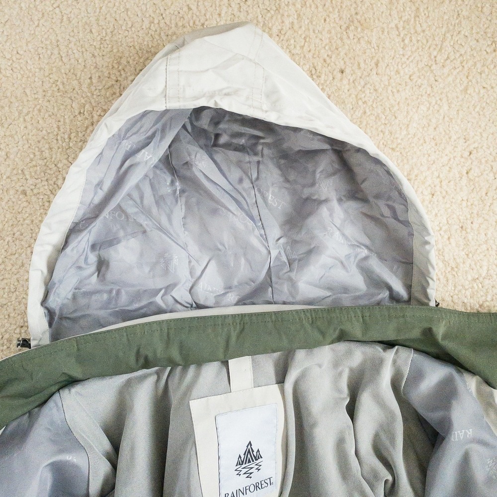 Rainforest Field Jacket Mens L Tan Full Zip Snap Utility Polyester Coat - Picture 11 of 16